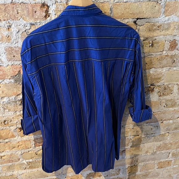 Madewell The Signature Poplin Oversized Shirt Blue Stripe Small - Picture 6 of 6